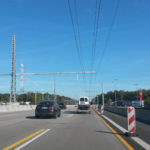 eHighway-Versuchsstrecke auf der A5 zwischen Darmstadt und Frankfurt (hier noch während der Bauphase)