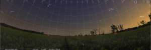 Abendhimmel mit vier Planeten am 16.5.2014, simuliert für Darmstadt um 19:50 UTC (21:50 MESZ)