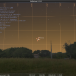 Simulation des Abendhimmels im Westen für den 4.2.2014, 17:15 UTC (18:15 MEZ), Standort Darmstadt, mit den Planeten Merkur
