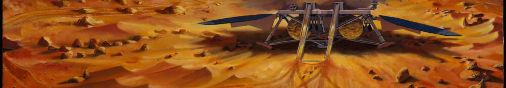 Künstlerische Darstellung des Starts der Rakete mit dem Probenbehälter von der Marsoberfläche ins niedrige Marsorbit, Quelle: PIA07187, NASA/JPL