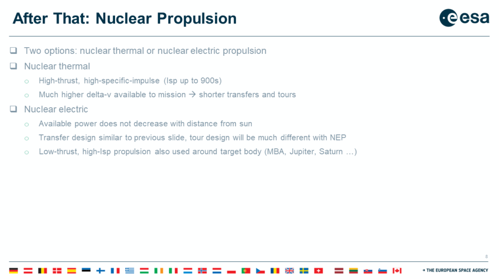 Vortrag zum Thema "Transfers zum Jupiter": Transfers mit nuklearelektrischem Antrieb, Quelle: Michael Khan, ESA