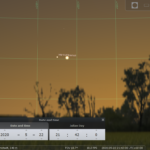 Merkur und Venus in der Abenddämmerung des 22.5.2020, hier simuliert für Darmstadt um 21:42 MESZ