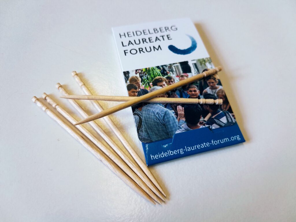 A photo of a promotional pack of HLF toothpicks