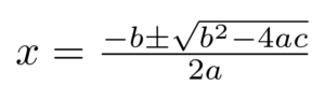 Quadratic formula: image from Wikimedia commons