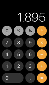 iPhone calculator screen showing 1.895