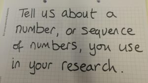 Tell us about a number, or sequence of numbers, you use in your research
