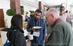 Long coffee break enable smaller-scale exchanges (including, presumably, of advice) at HLF 2016. Image/Credit: Kreutzer / HLF