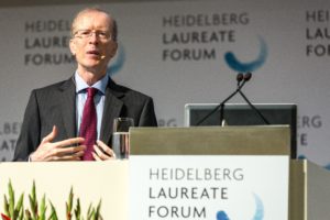 Andrew Wiles lecturing at the HLF