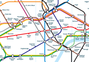 Two different versions of the London tube map