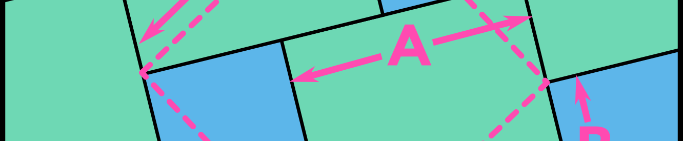 Pythagorean tiling by two sizes of square, showing a proof of the Pythagorean theorem