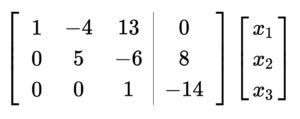 Example matrix in row echelon form