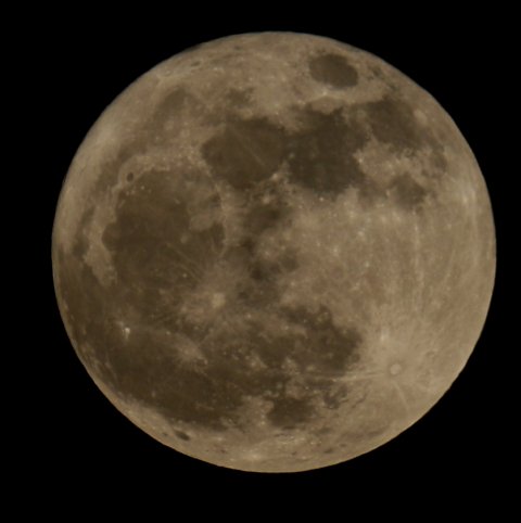 The Full Moon on Friday, April 6, 2012, natural colours