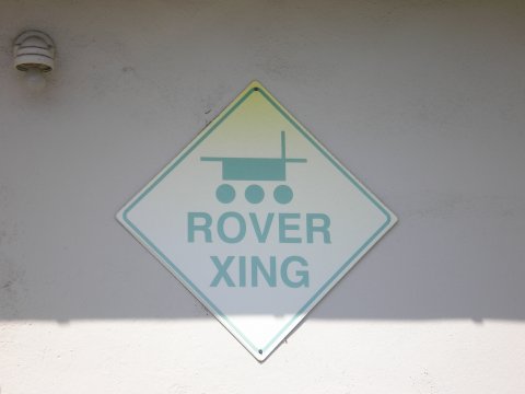 Rovers Xing sign on the JPL grounds in Pasadena, source: Michael Khan