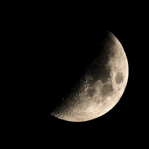 Almost-half waxing moon on 21 October, 2012, around 22:00 CEST, Michael Khan, Darmstadt, Germany