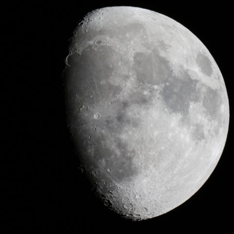 Moon on 1 May 2012, 22:30 CEST, Scope: Sky Watcher SkyMax 90/1250 Maksutov-Cassegrain, Camera Canon 1000d, ISO 400, 1/60th s