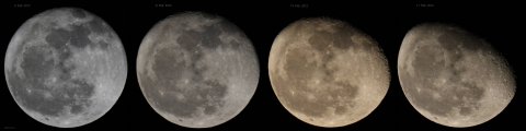 Waning Moon on fourt consecutive nights from 08 Feb to 11 Feb 2012, source: Michael Khan