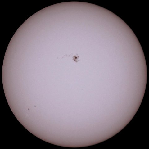 Sonne durch 10^5 Filterfolie am 11.05.2012
