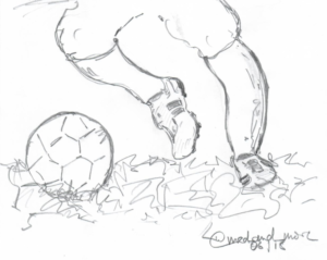 Fussball! Bleistift auf Papier by Karin Schumacher (@med_and_more)