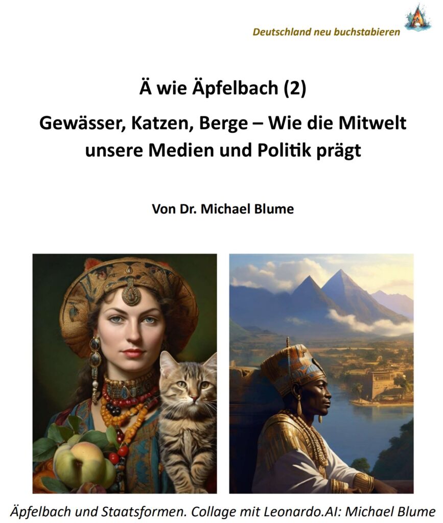 Das Cover des 2. Bandes der eBooklet-Reihe zur neuen, deutschen Buchstabiertafel Ä wie Äpfelbach. Klick führt zum kostenfreien pdf