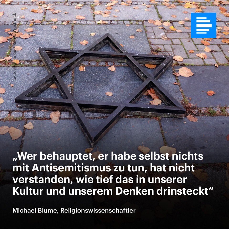 Zitatkachel Michael Blume: "Wer behauptet, er habe selbst nichts mit Antisemitismus zu tun, hat nicht verstanden, wie tief das in unserer Kultur und unserem Denken drinsteckt."