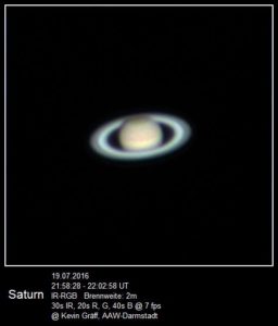  Saturn vom 19.07.2016 Brennweite: 2 m