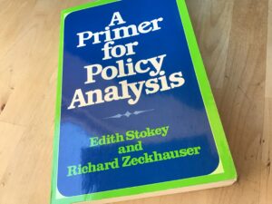 Foto: Buch "A primer for policy analysis"- dort geht es u.a. um Modellrechnungen als Grundlage für politische Entscheidungen