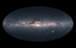 "Bild" der Milchstraße, zusammengesetzt aus Datenpunkten der Gaia-Miassion