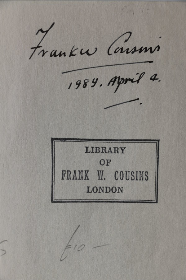 Stempel und Unterschrift von Frank W. Cousins in meinem Exemplar von "The Cosmological Distance Ladder"